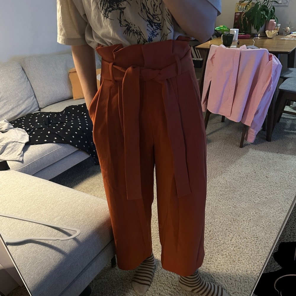 Cos belted high-waist trousers
